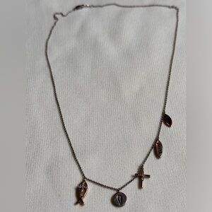 Cross Fish Cros faith Diamond Christian necklace